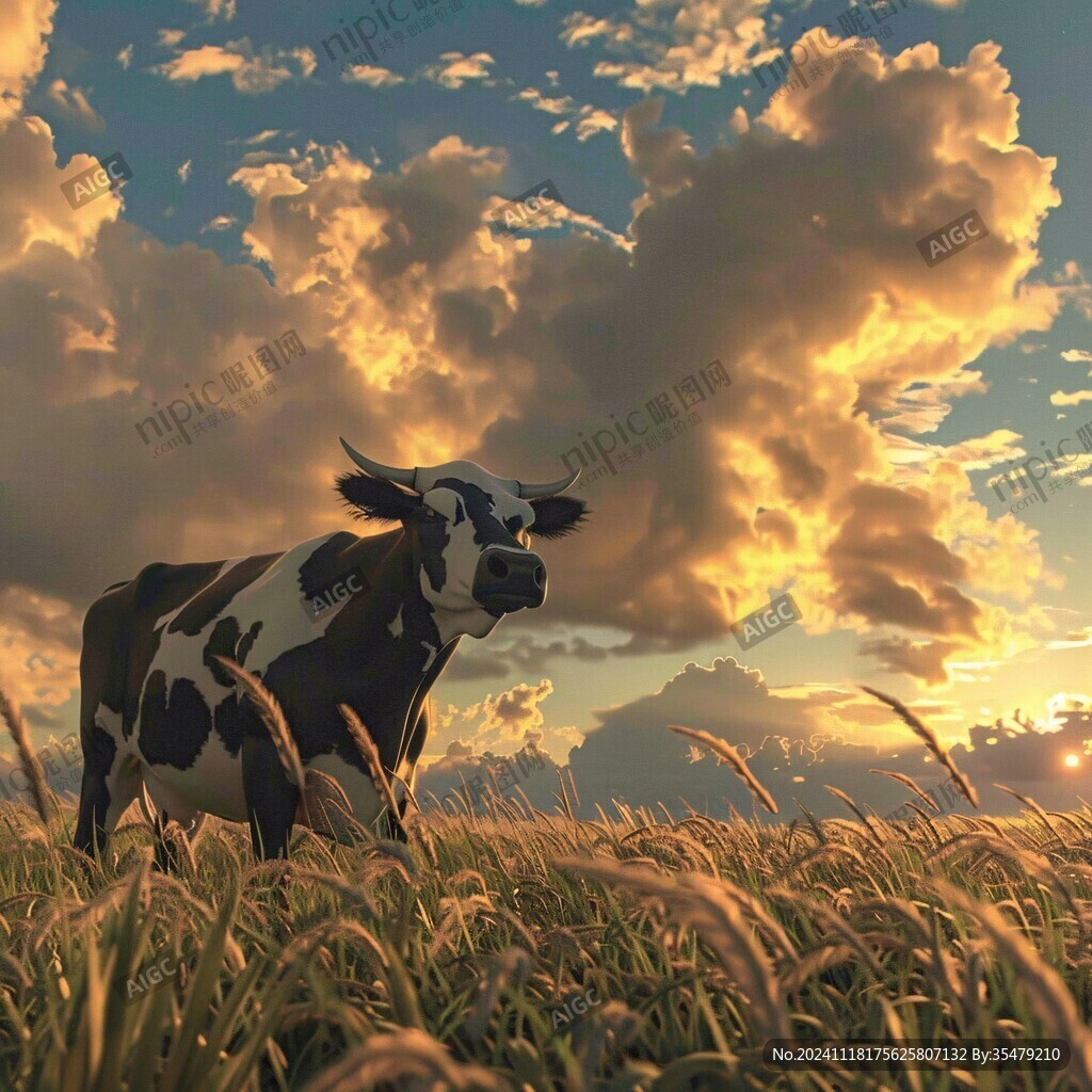 夕陽下的牛