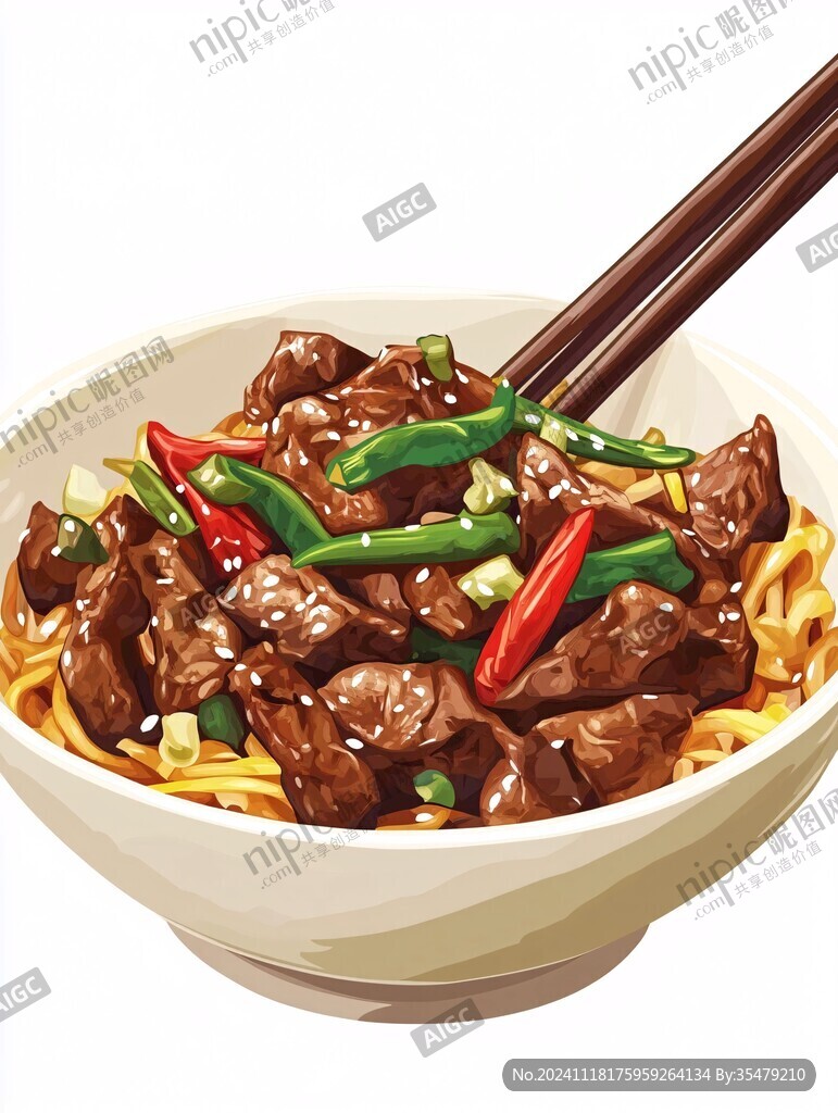 紅燒牛肉面插畫(huà)