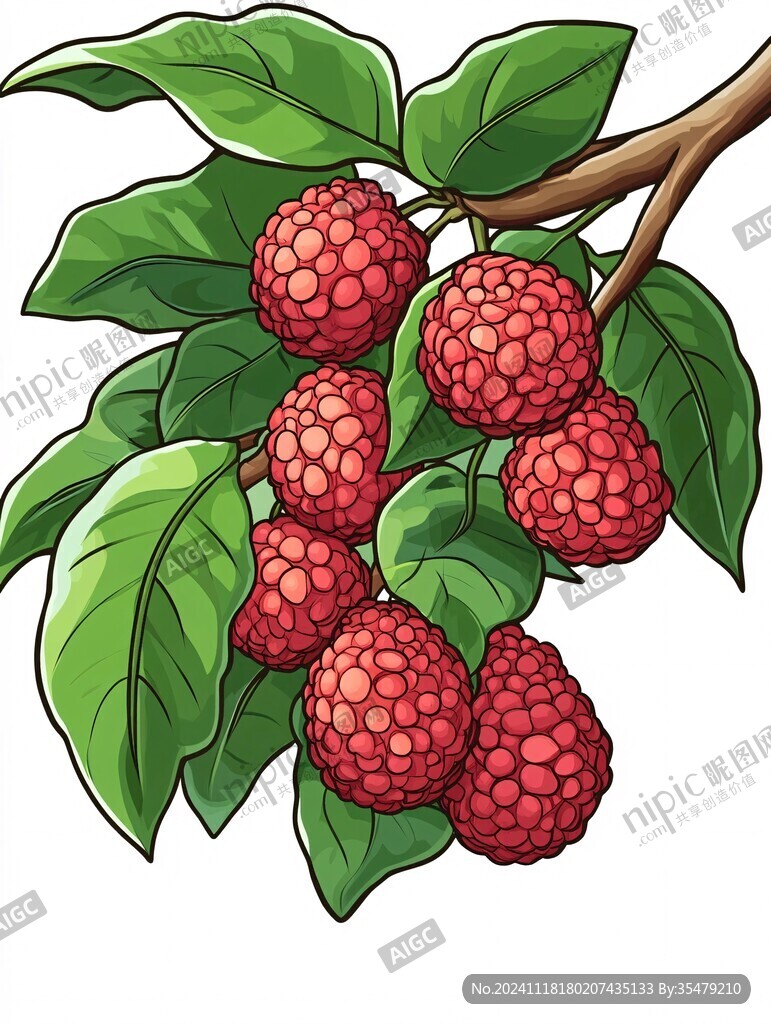 貴妃荔枝插畫