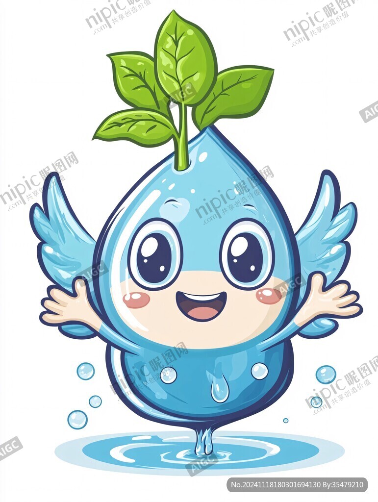 卡通吉祥物水滴形象
