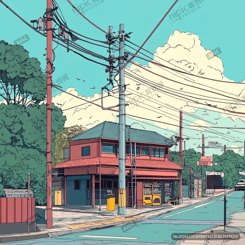 插畫街道