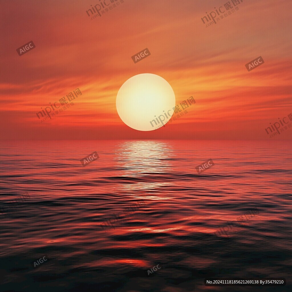 太陽落山海平面海洋