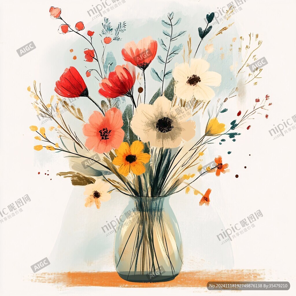 一束花插畫