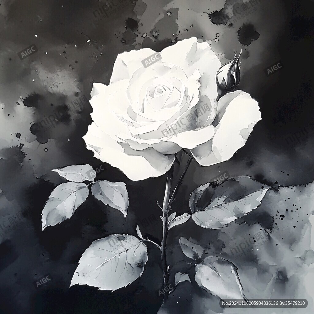 插畫月季花