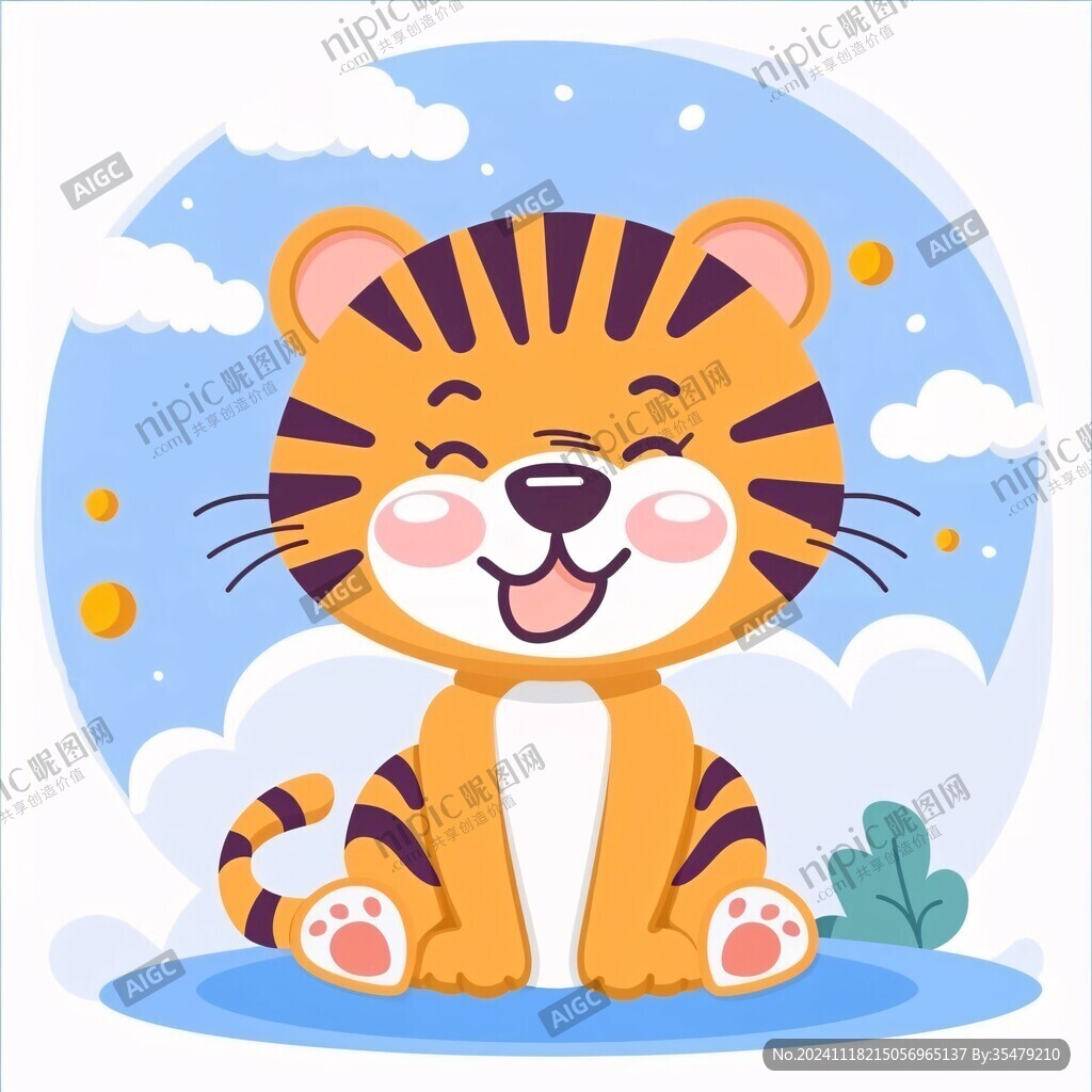 卡通生肖虎插畫