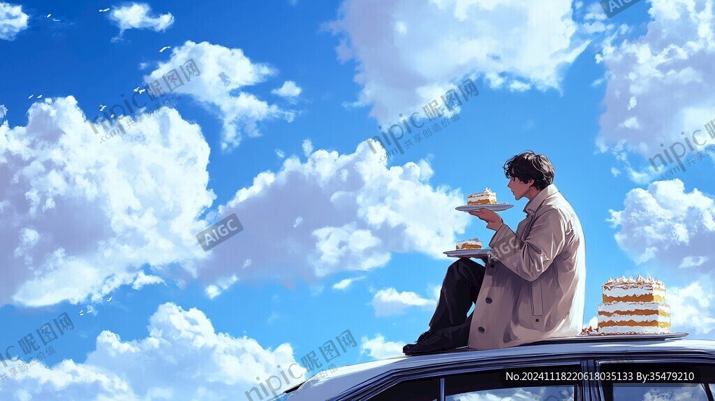 坐在車(chē)頂