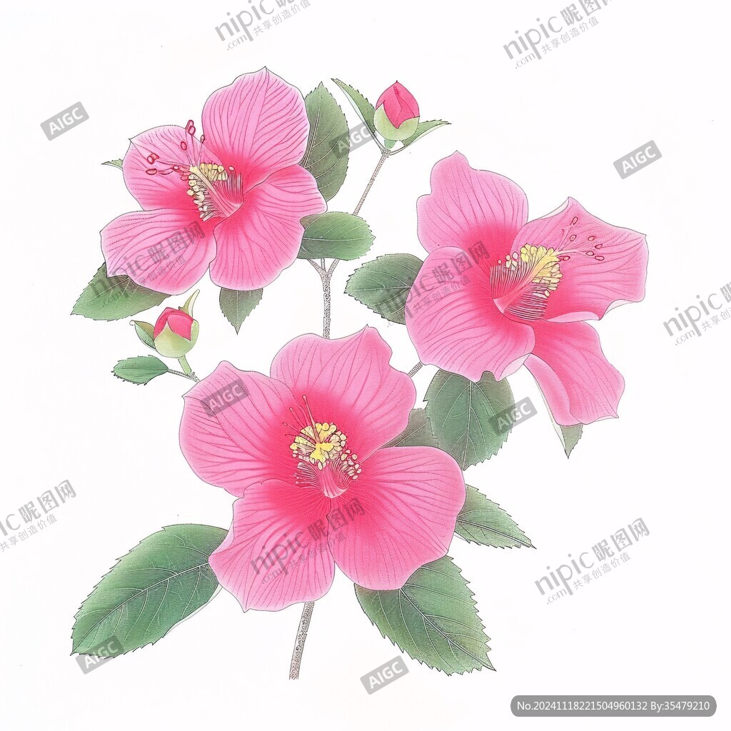 手繪木槿花