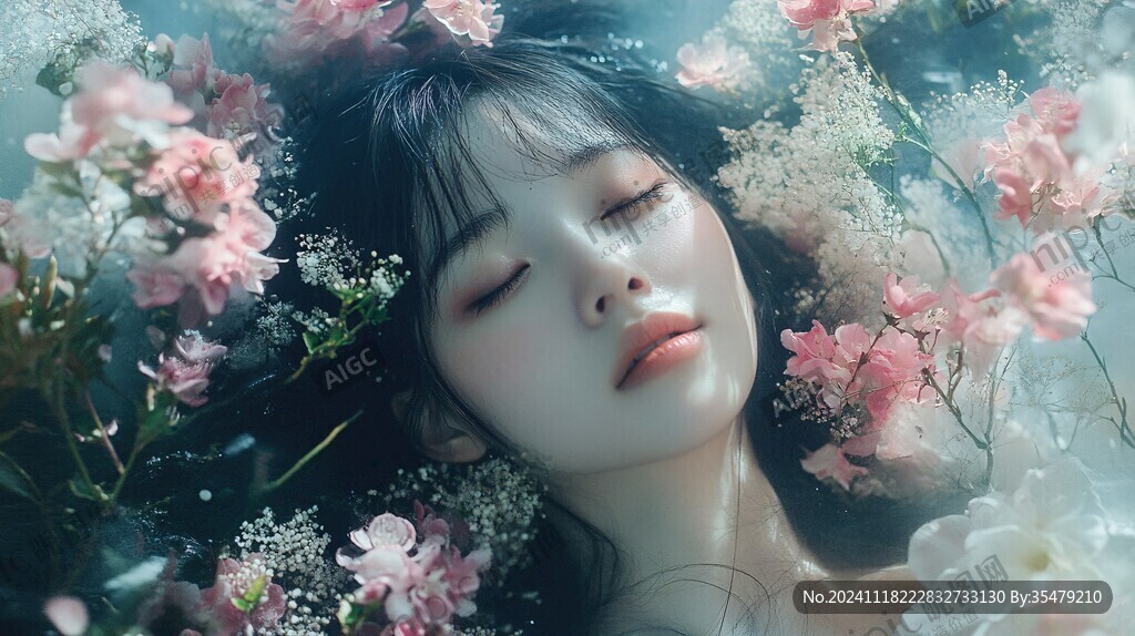 唯美少女與花系列