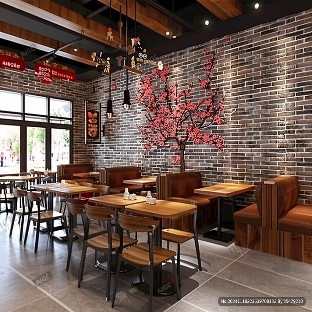 西餐廳磚墻背景