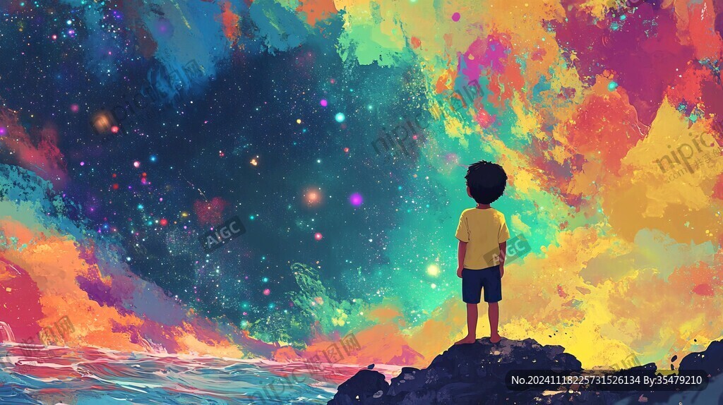 星辰大海男孩背影