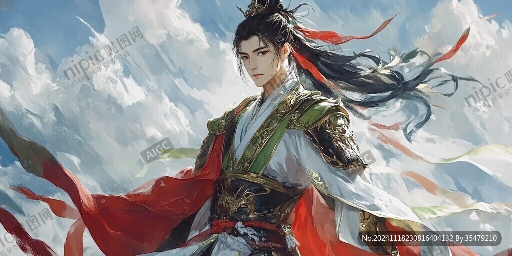 手繪古風(fēng)男