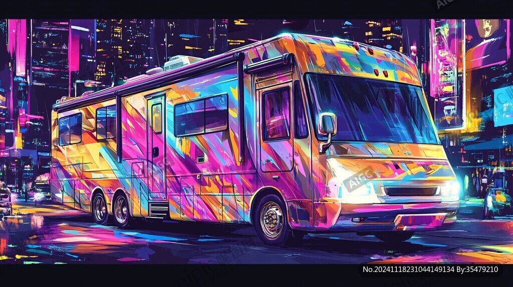 大巴車插畫