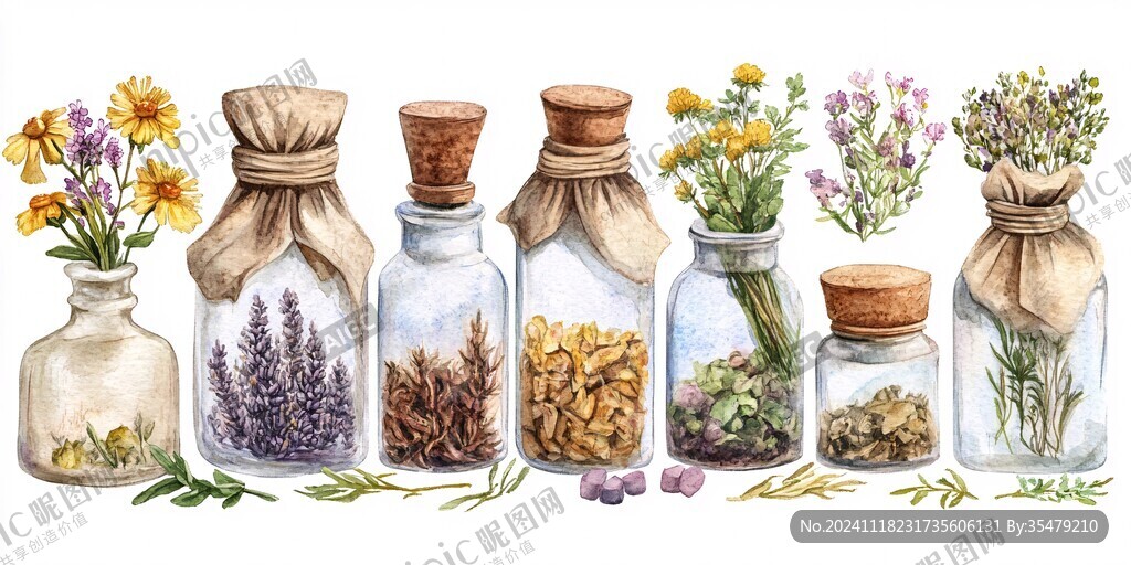 精油手繪插畫
