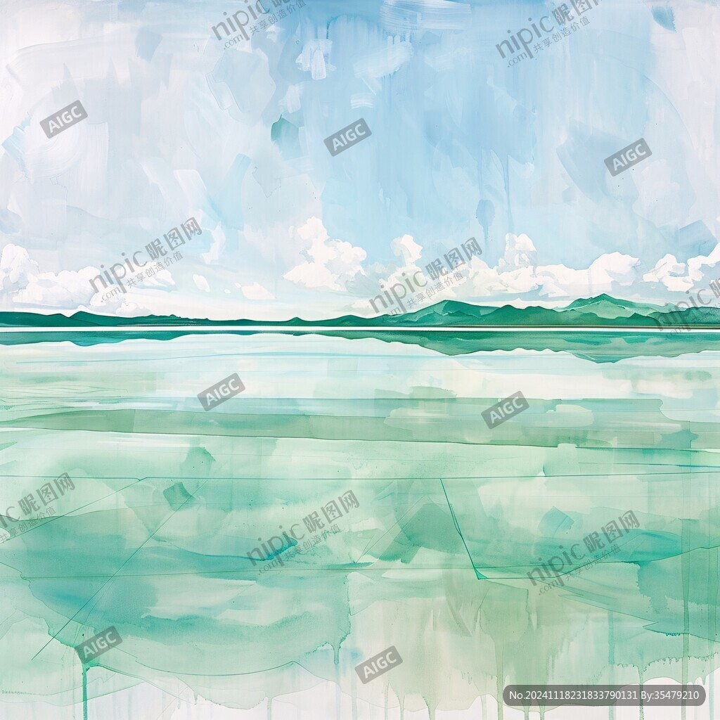 插畫翡翠湖