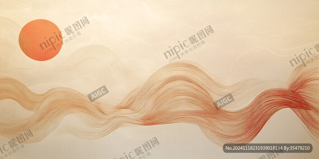 抽像山水線條背景