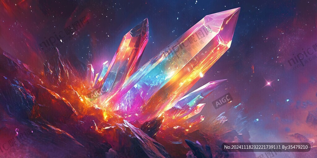 夢(mèng)幻彩色玻璃晶體狀