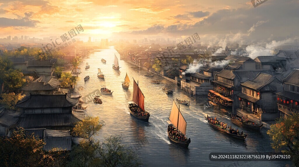 大運河貿易興盛場景