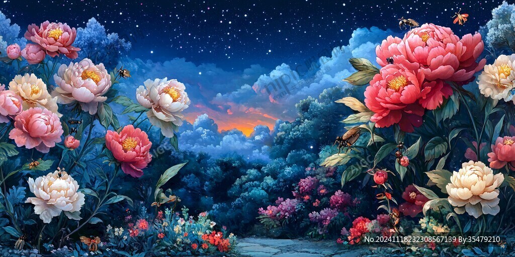 唯美夜景花卉