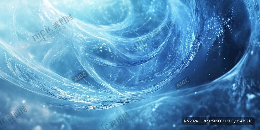 夢幻藍色水波紋