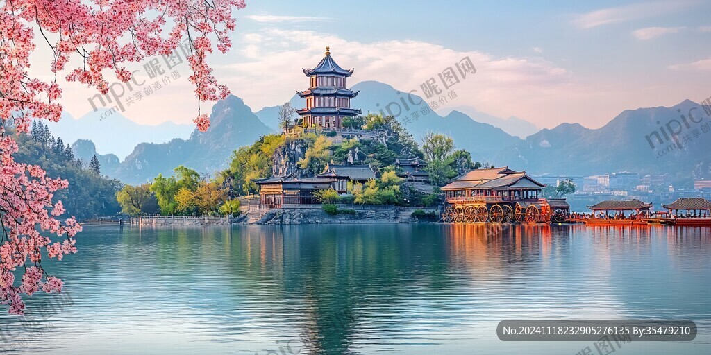 山水樓閣雅致意境風(fēng)
