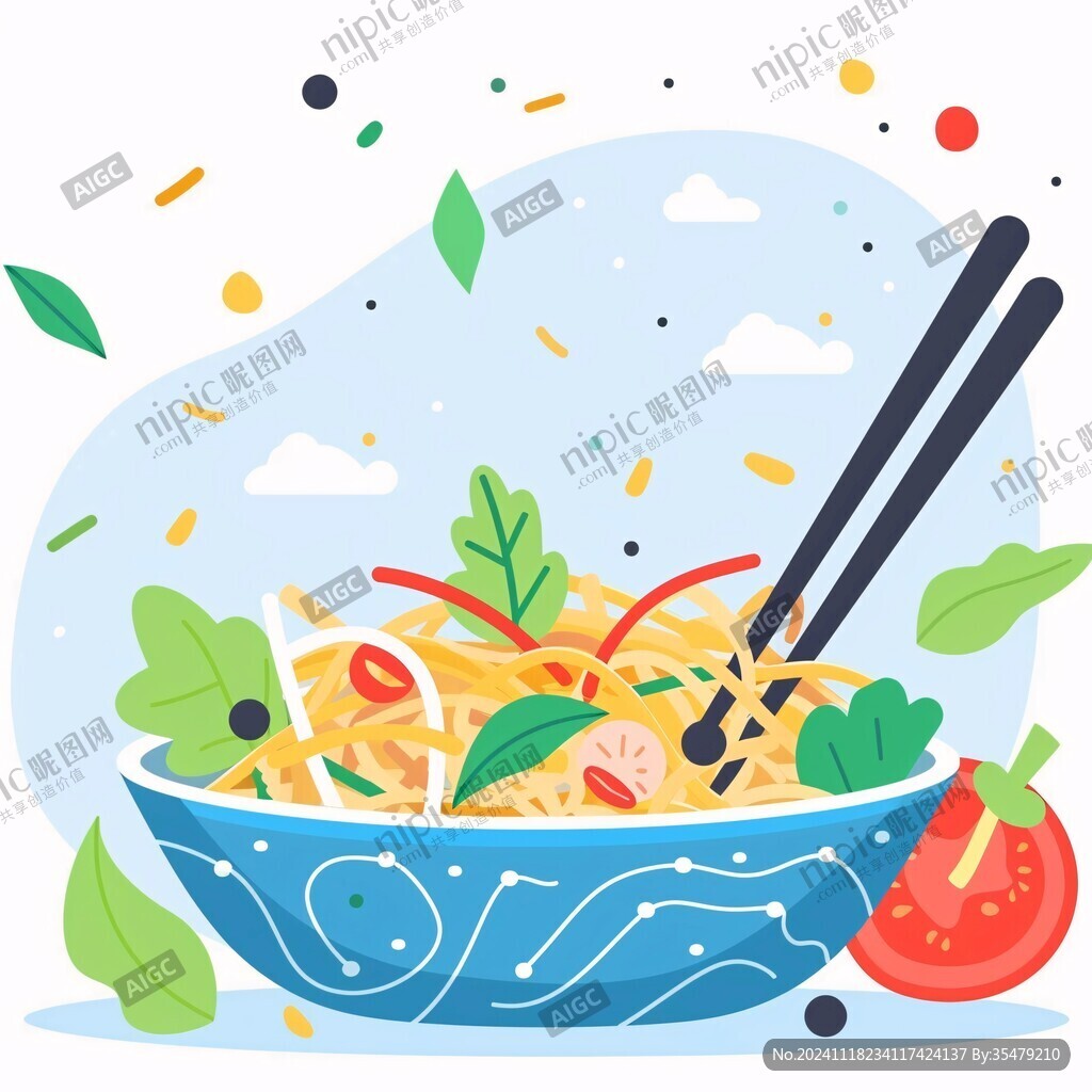 面碗插畫