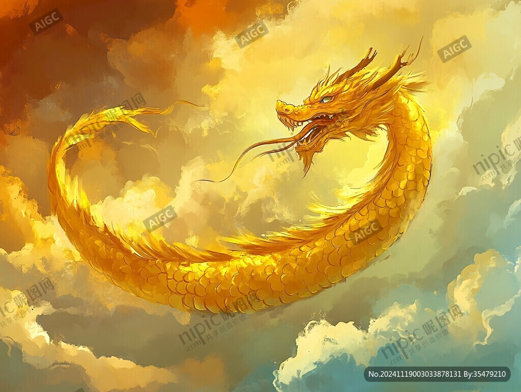 飛龍在天插畫