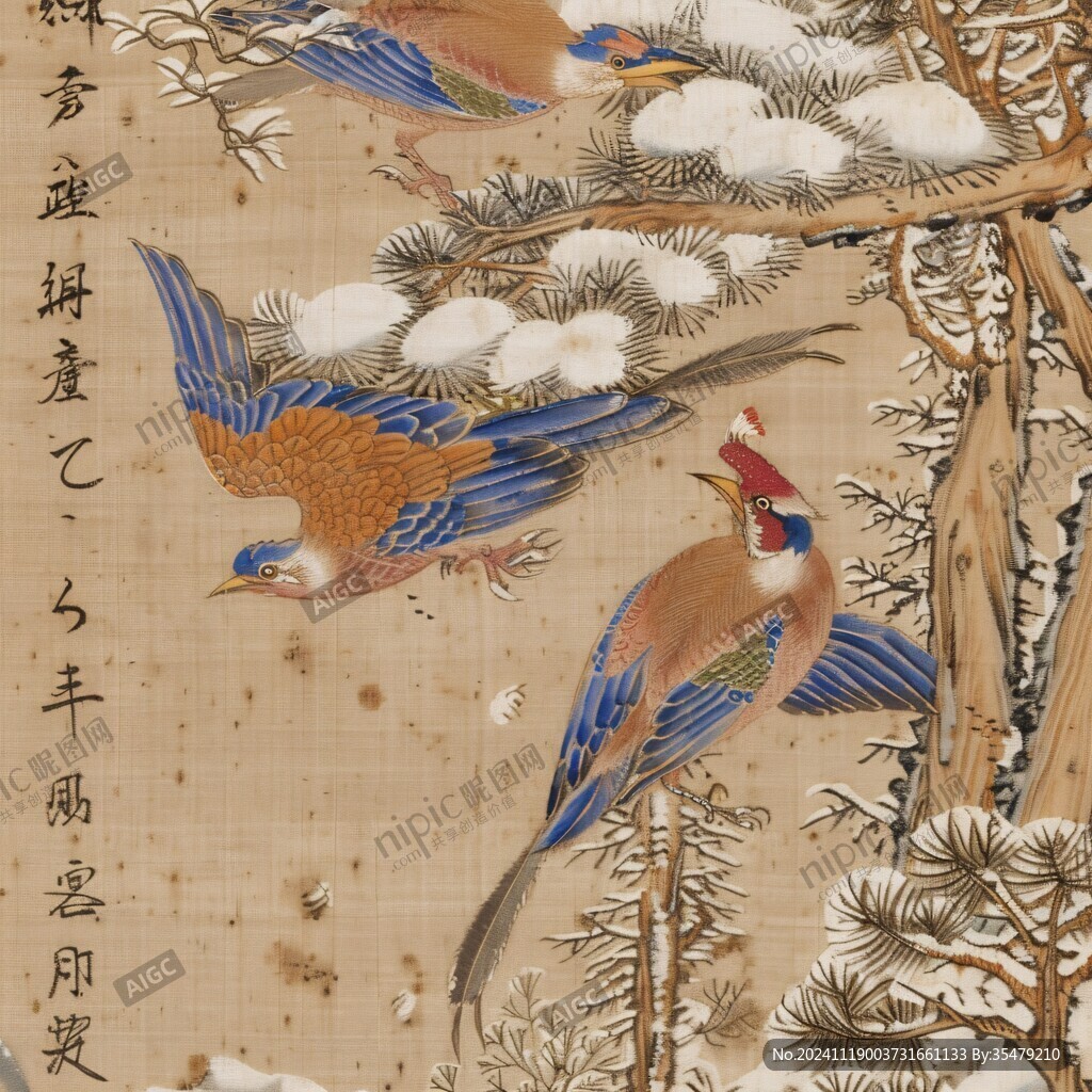 工筆松鶴延年