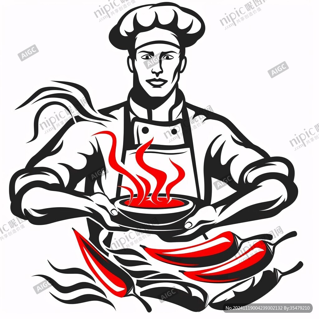 男厨师端麻辣烫头像 男厨师端麻辣烫头像