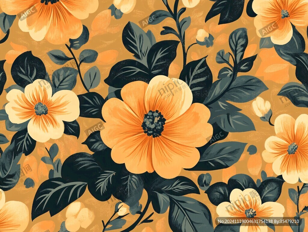 藍色花卉壁紙