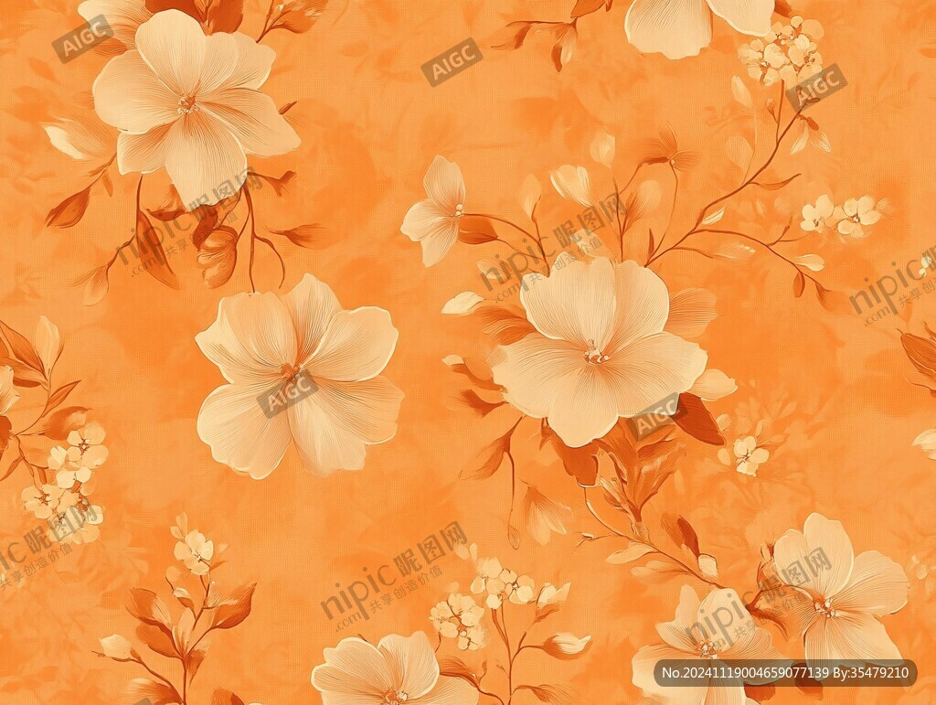 橙色墻紙印花