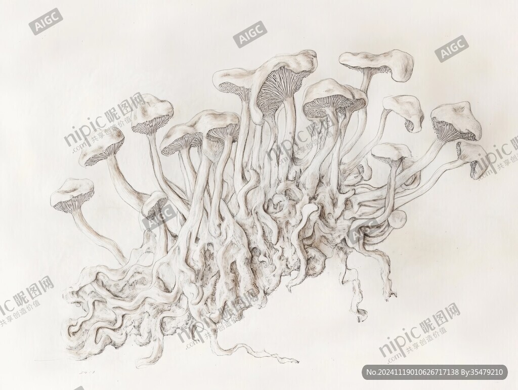 鳳尾菇手繪