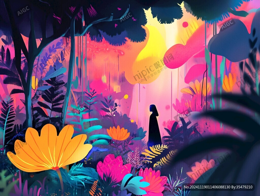 夢幻森林插畫