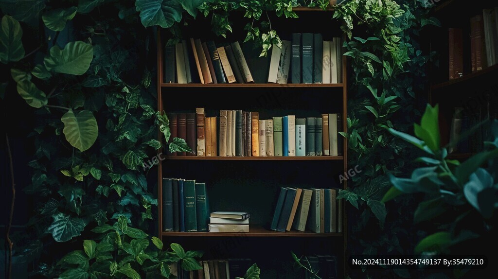 綠色書架