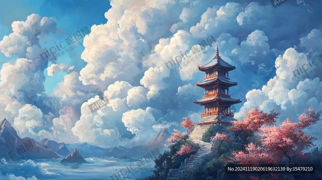 天界曉鐘風(fēng)景插畫