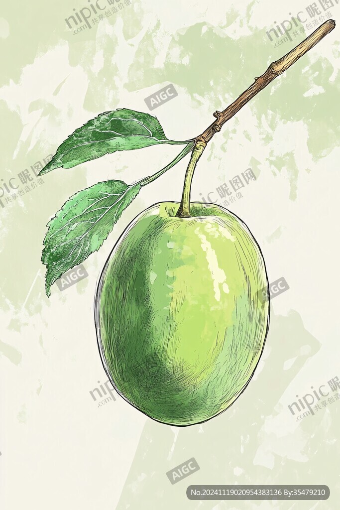 手繪青棗插畫