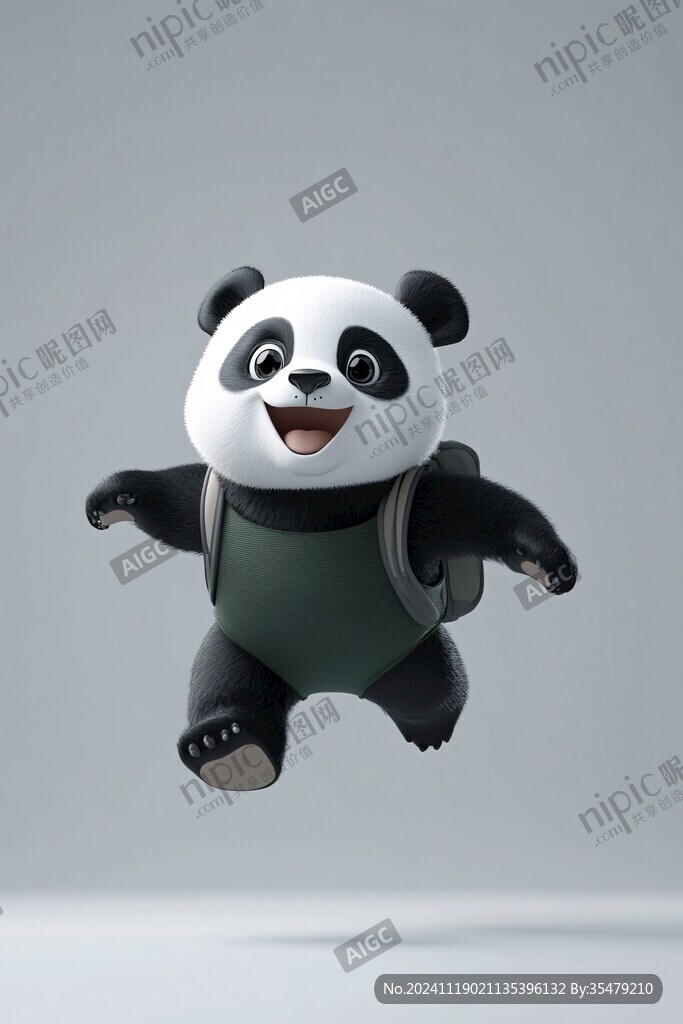 霸氣熊貓健身形象