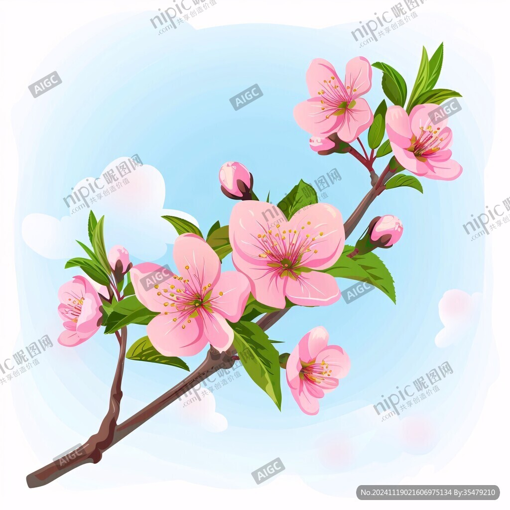 卡通桃花