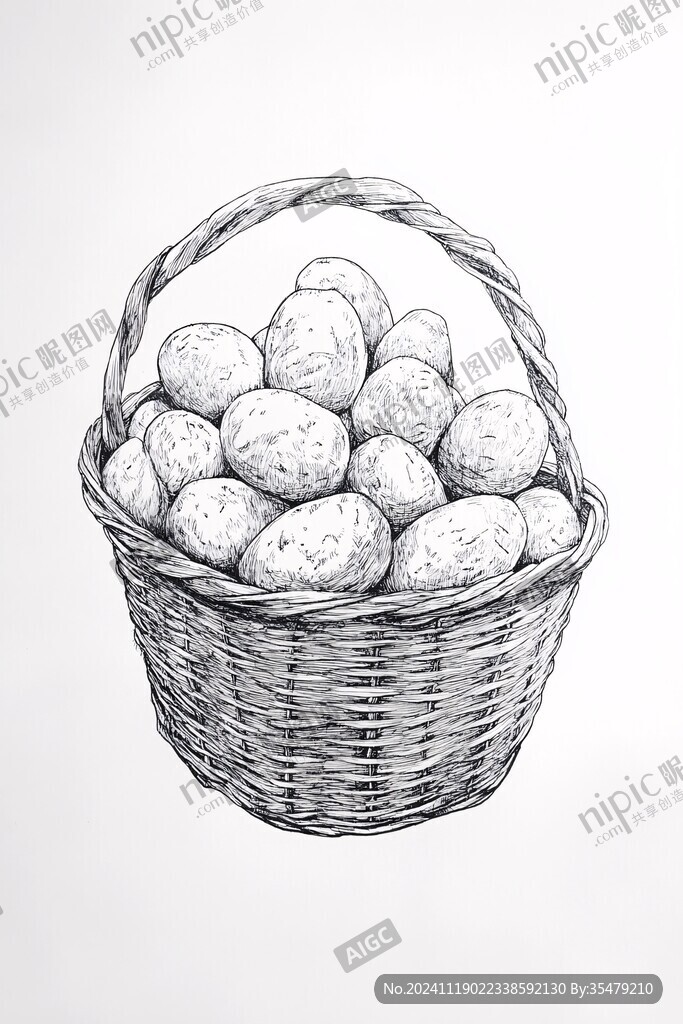 線描夏威夷果