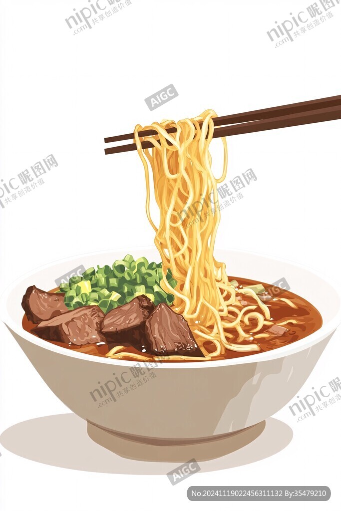 紅燒牛肉面插畫