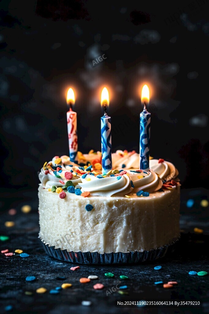 生日蛋糕豎構(gòu)圖