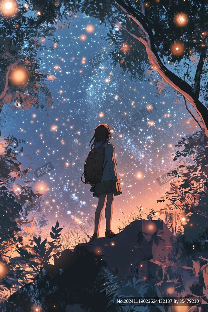 二次元夢幻插畫