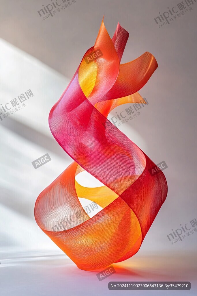 紅色抽象雕塑