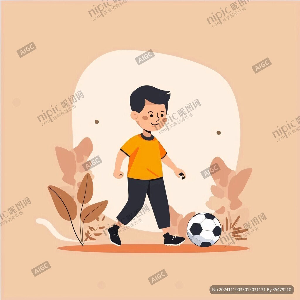 插畫男孩扁平化