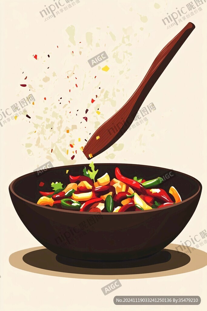 宮保雞丁插畫