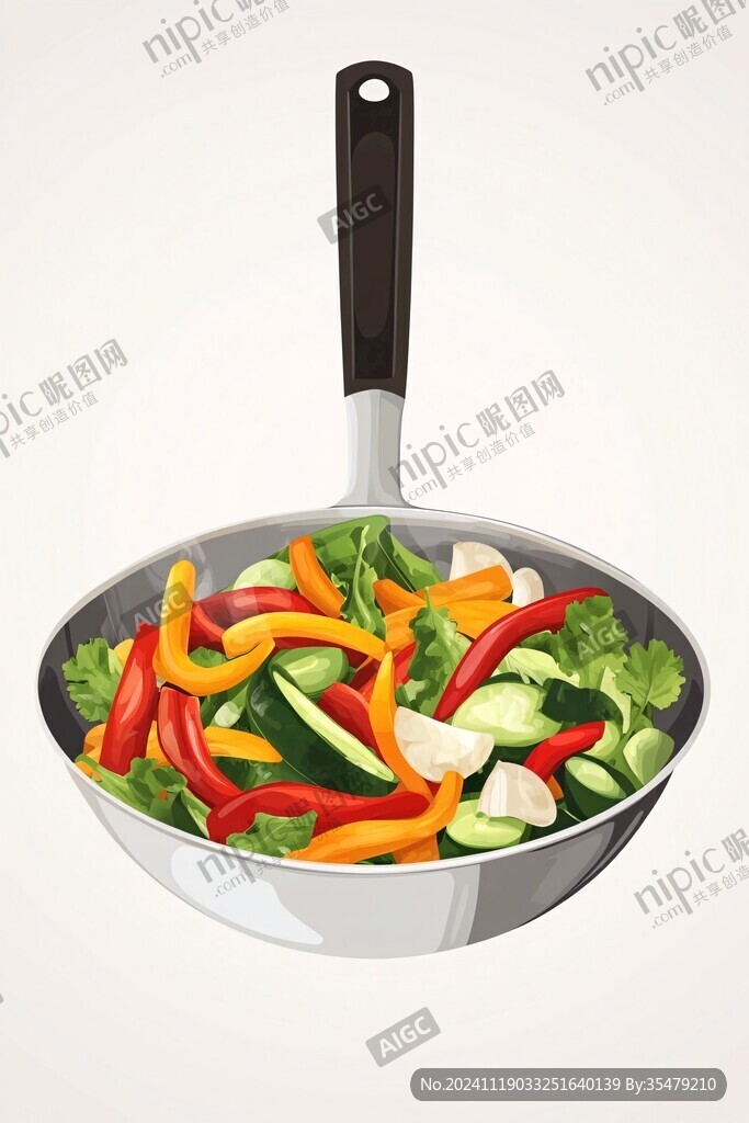 炒菜插畫