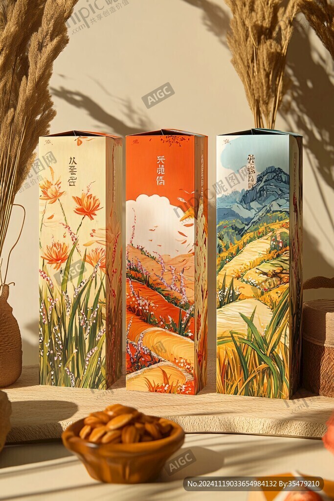 稻花香禮盒插畫(huà)