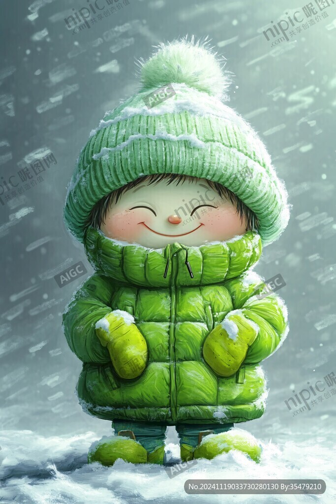 冬季雪地娃娃雕塑