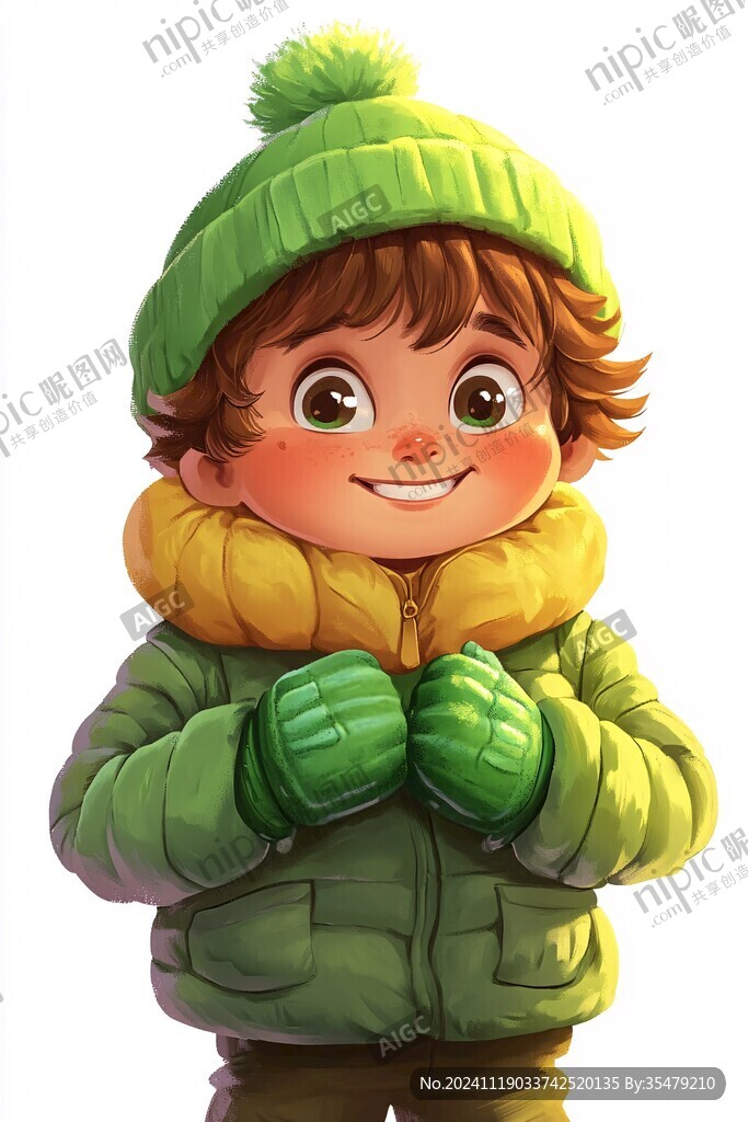 小男孩插畫