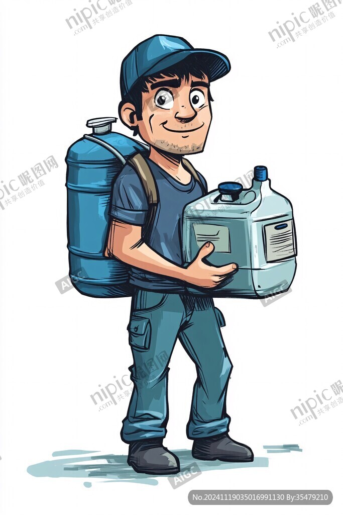 卡通送水工
