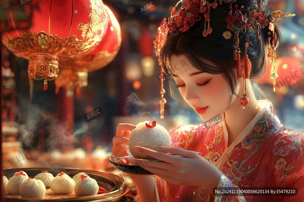 古風美女過年